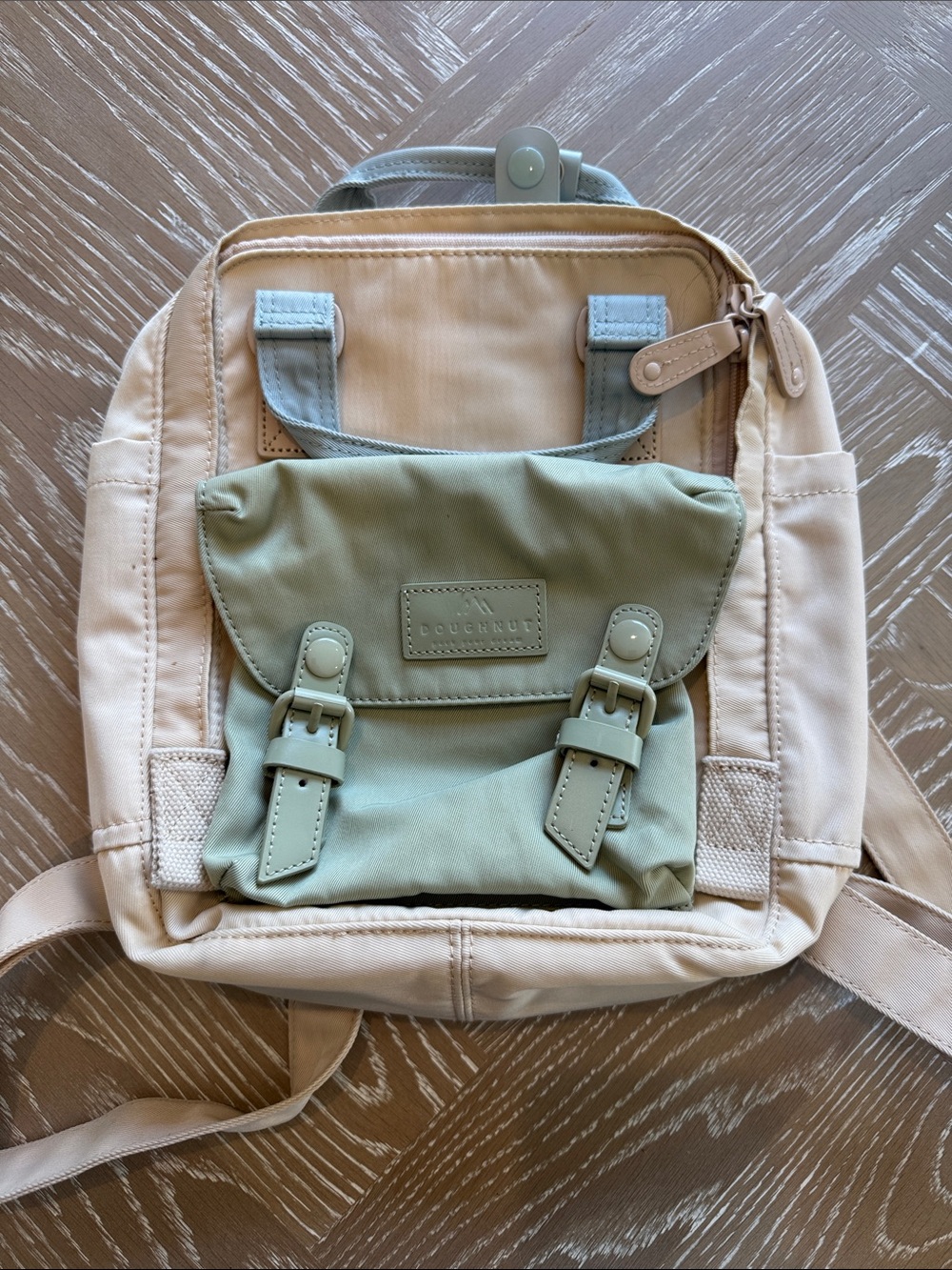 Doughnut Women's Mini Backpack in Sage Green and Cream